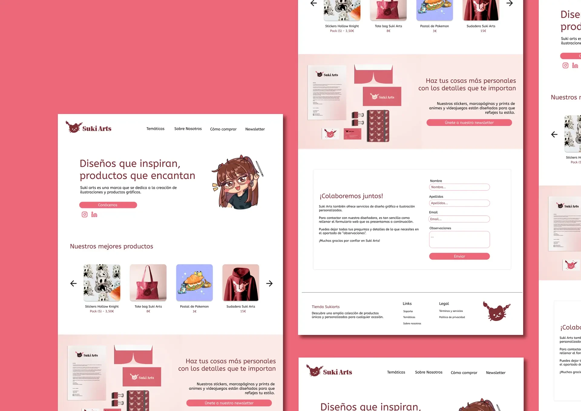 Diseño de la página web de Suki Arts