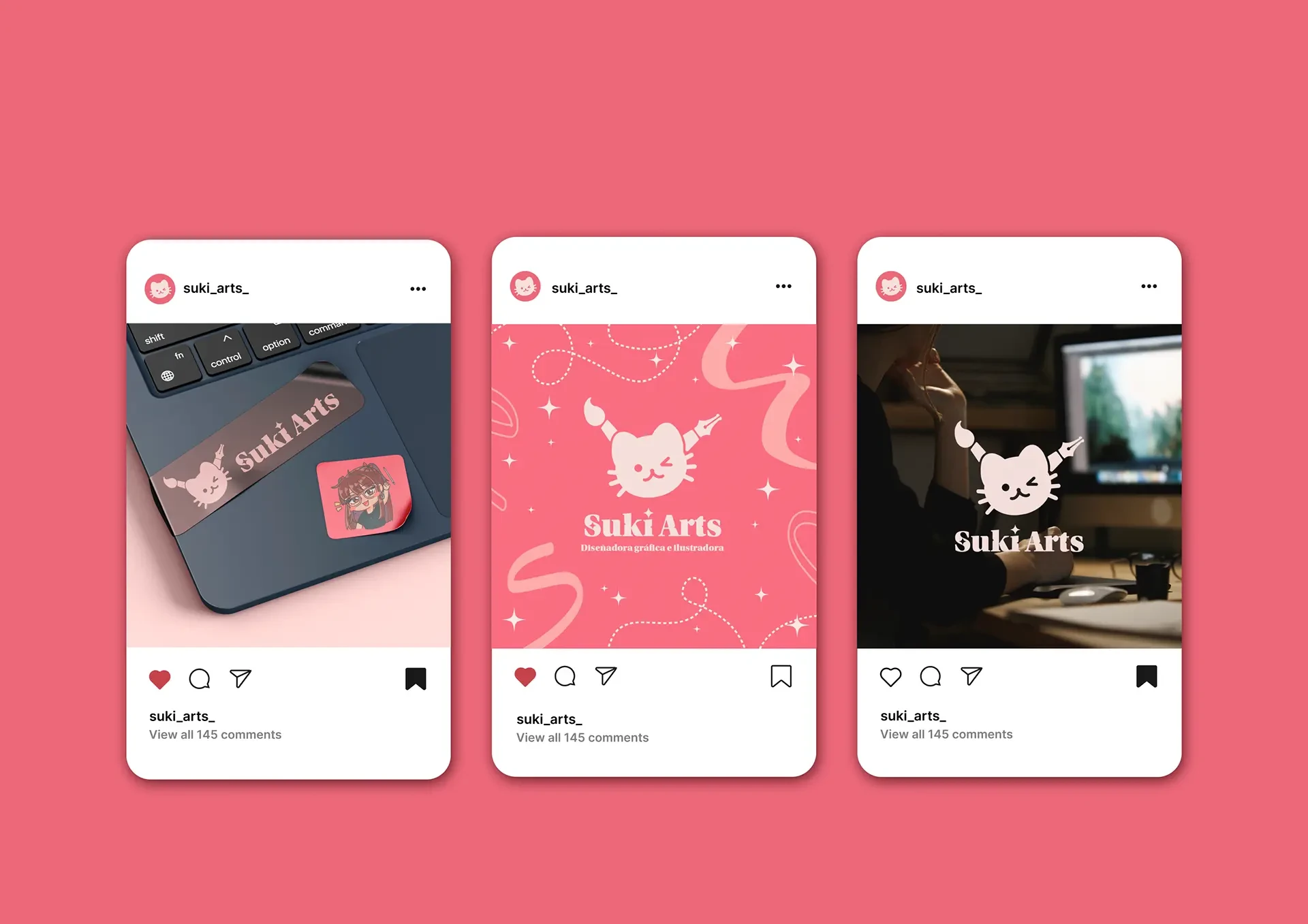 Mockup de una bolsa de tela (tote bag) con diseño de Suki Arts
